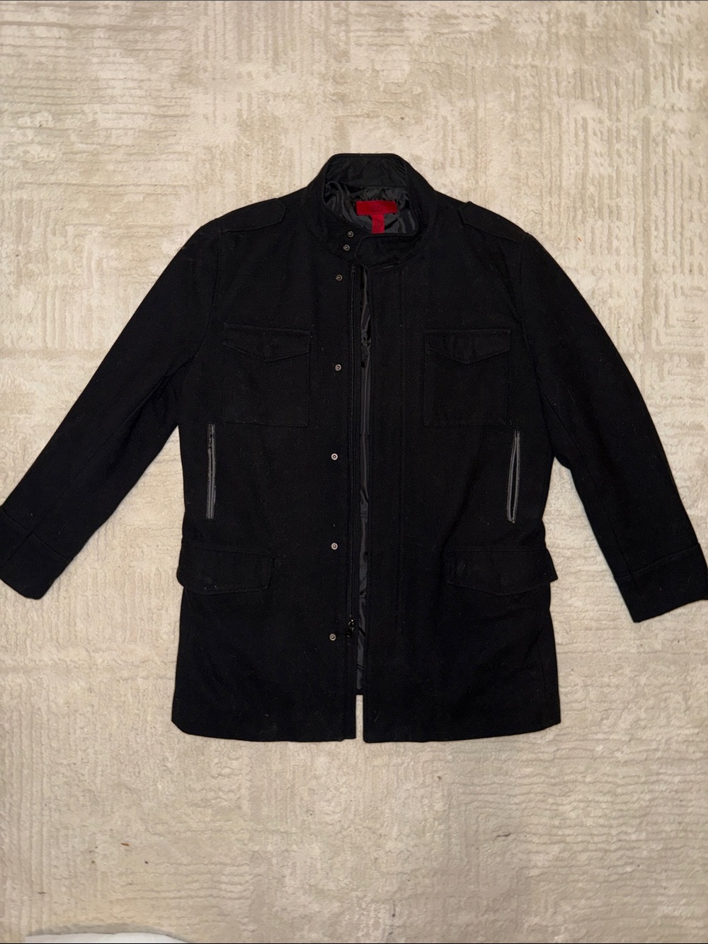 Alfani Black Military Field Jacket